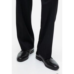 Classic Black Leather Oxfords